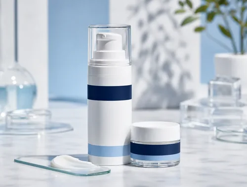 Custom compounded cream in airless dispensing containers