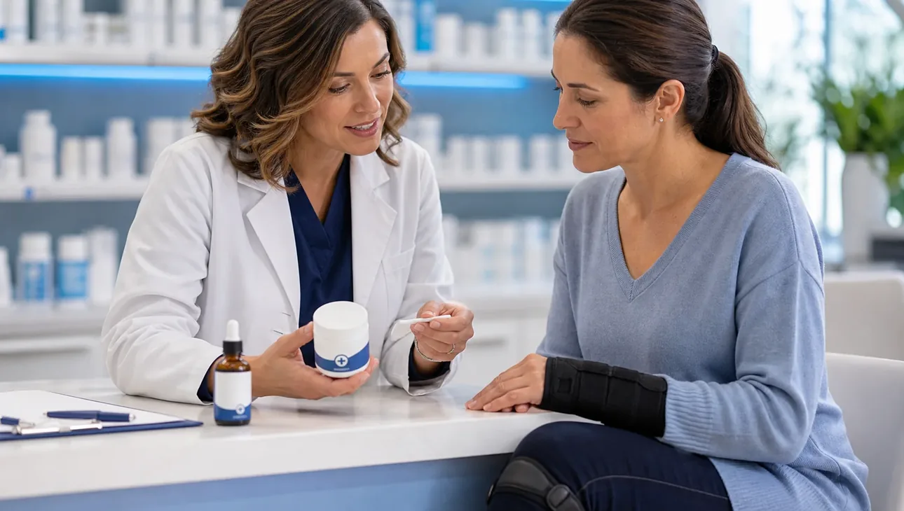 Pain management topical products and pharmacist review supplies