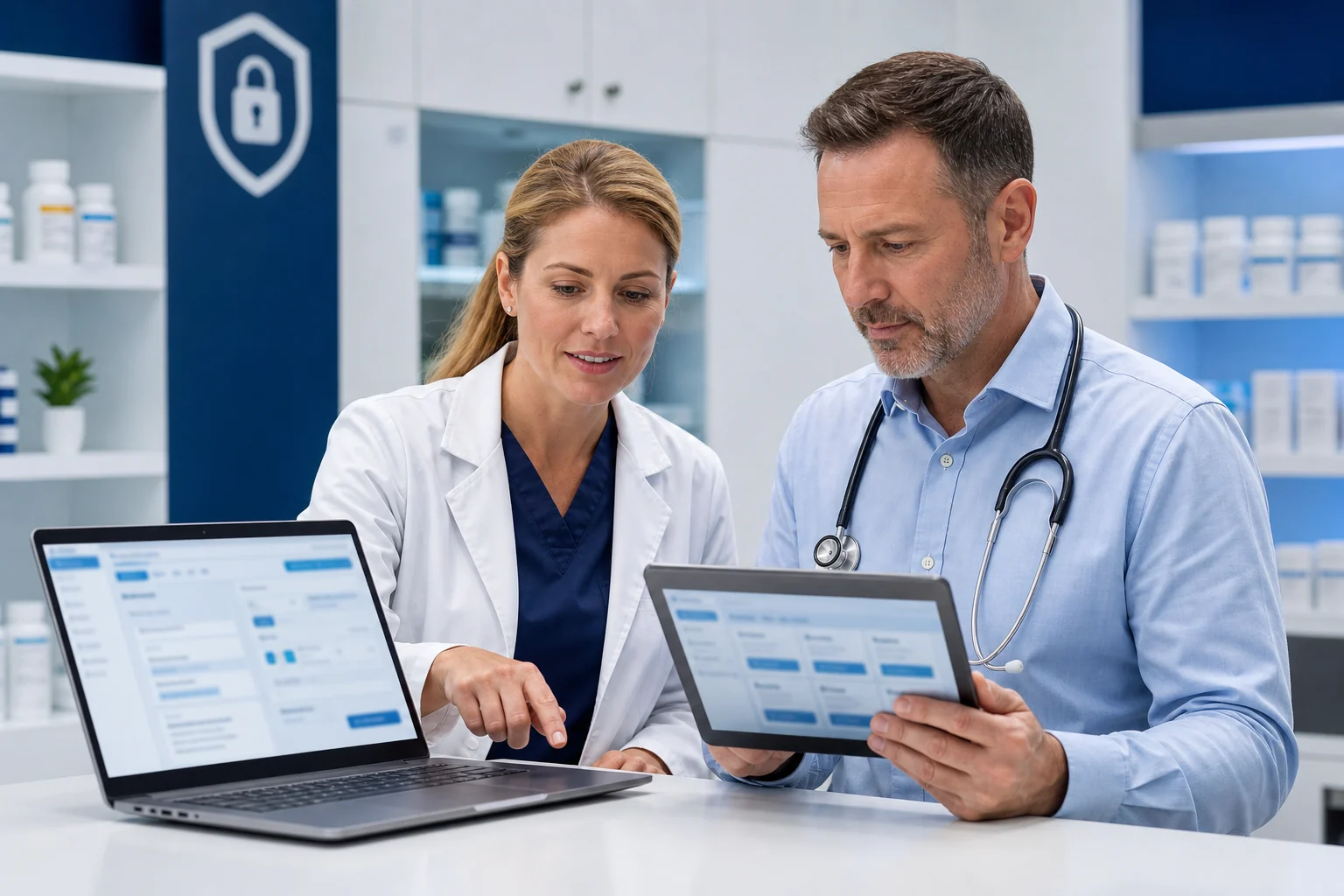 Secure pharmacy prescription workflow at Sycamore Hills Pharmacy