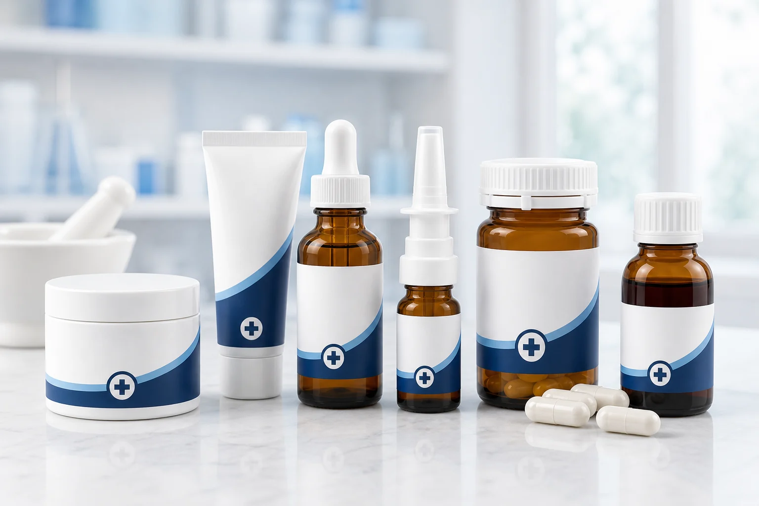 Compounded medication products in a pharmacy lab