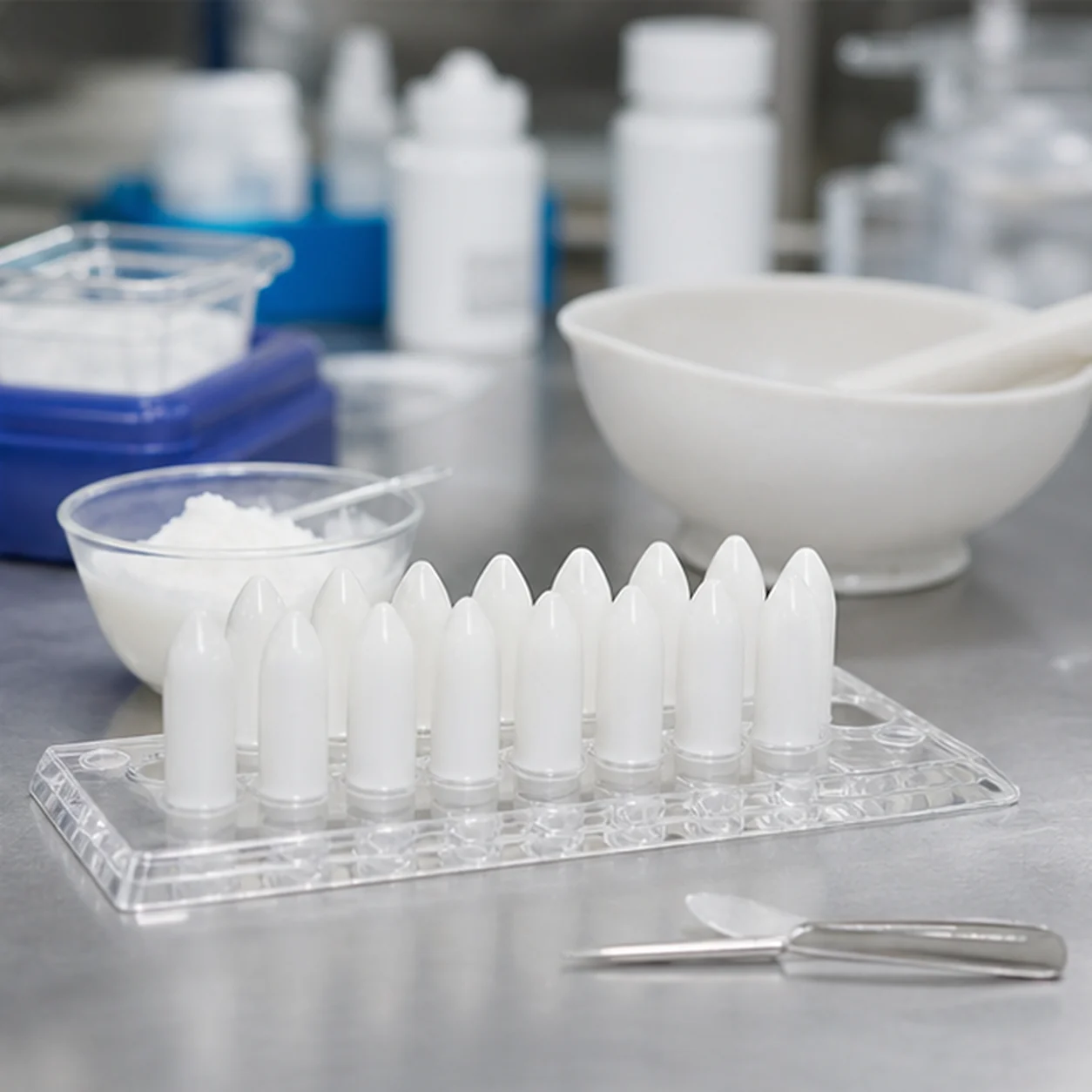 Compounded hormone suppositories in blister packaging