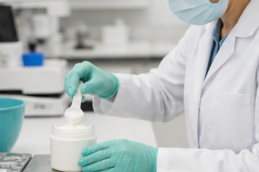 Pharmacist compounding a provider-prescribed topical pain formulation
